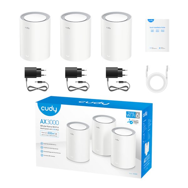 Cudy AX3000 Wi Fi 6 Mesh Kit White