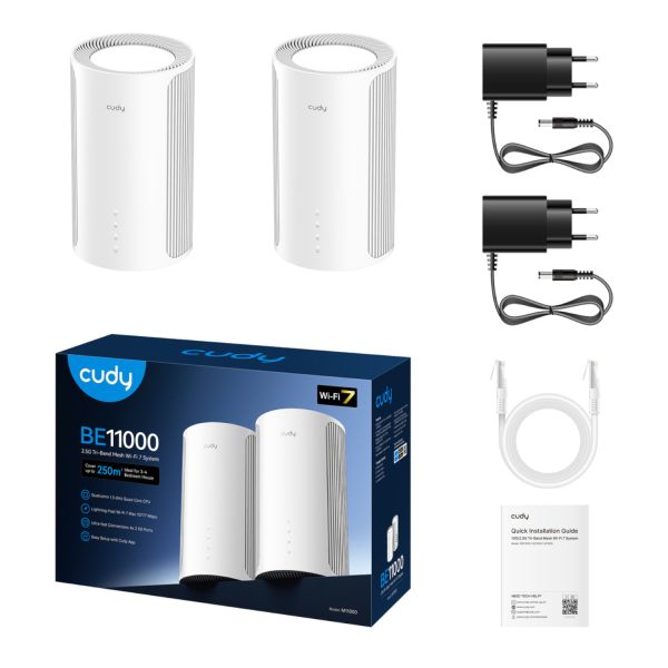 Cudy BE11000 Wi Fi7 Tri band Mesh Wi Fi System